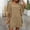 Khaki, variant on Women's V-Neck Short Sleeve Casual Dress, Solid Color Comfortable Everyday Wear for Multiple Occasions