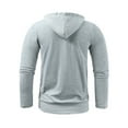 thumbnail image 4 of Mens Cotton Blend Hoodies with Front Pocket Pullover Long Sleeve Sweatshirts Lightweight Solid Color Breathable Athletic Workout Hooded Tops, 4 of 7