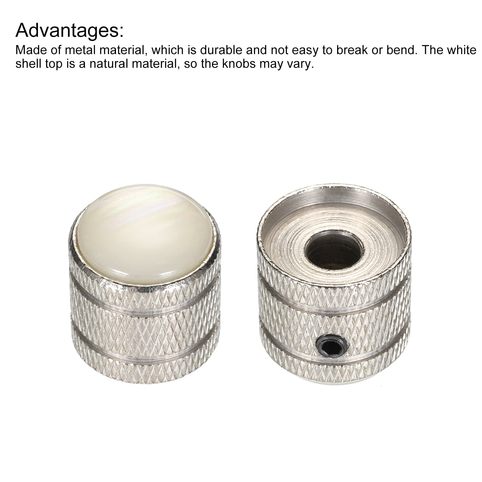 /S Black Metal Dome Knobs Electric Guitar Volume Control Knobs Metal Volume Knob For 6mm Shaft Electric Guitar Accessory Golden, Size: 25 Mm