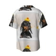 thumbnail image 2 of Easygdp Dachshund Sitting in Bathtub Men's Casual Short-sleeved Shirt with Pocket and Button Suitable for Beach Vacation Leisure - 3X-Large, 2 of 7