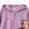 thumbnail image 4 of Disney Frozen Toddler Girls Bomber Jackets Anna Character Graphic Sequin Hooded Sweatshirts Sizes 2-6, 4 of 7