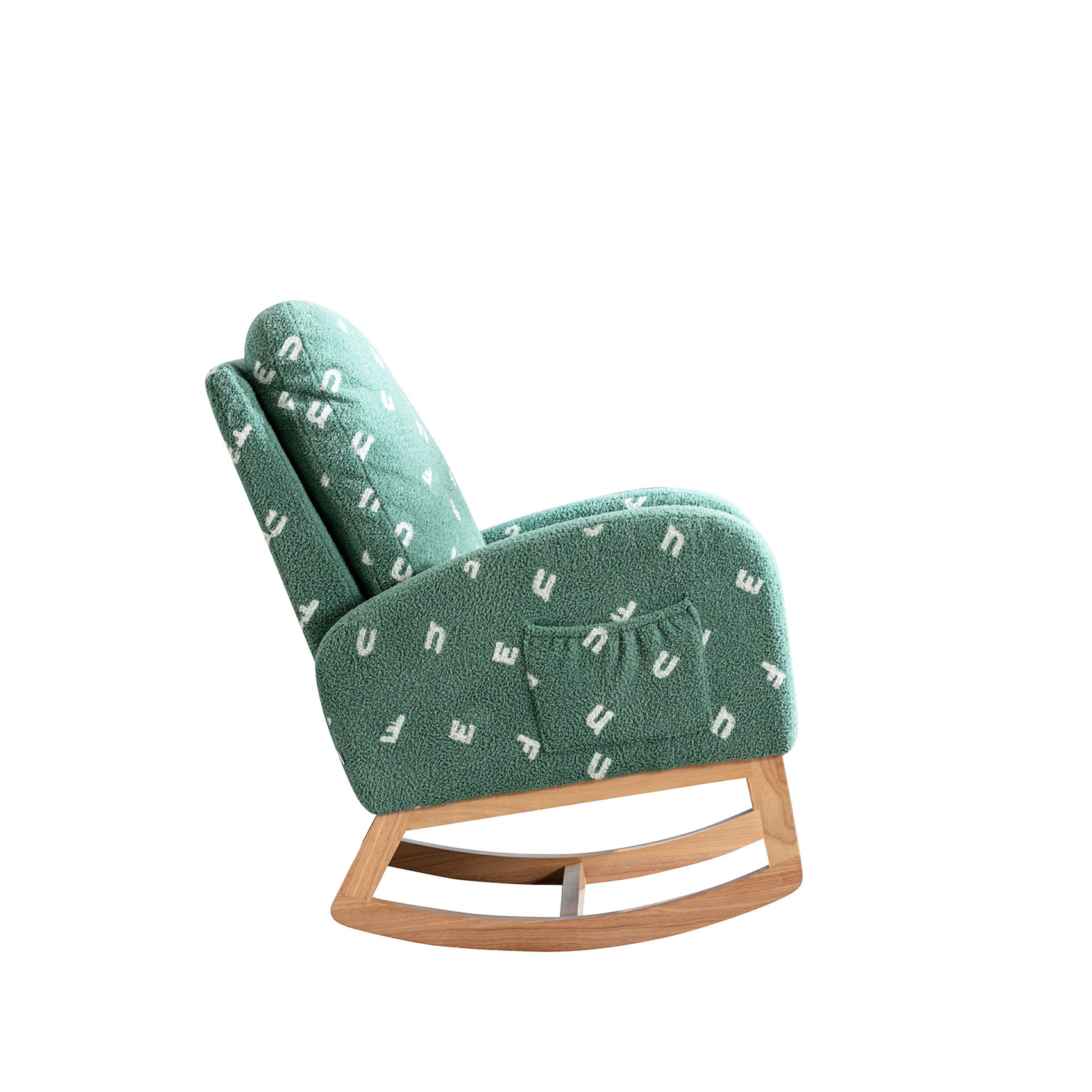 Rocking Chair with Side Pocket / Ideal for Reading in Nursery