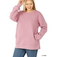 thumbnail image 3 of Zenana Women & Plus (S-3XL) Basic Relaxed Long Sleeve Round Neck Sweatshirts w/Side Pockets, 3 of 3