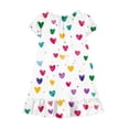 thumbnail image 4 of HAOTAGS Girls Sleepwear Dress, Flowy Ruffles Puff Short Sleeve Cute Prints Summer Casual Home Dress Multicolor Size 12, 4 of 9