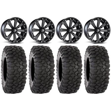MSA Black Kore 14 UTV Wheels 32 XC450 Tires Yamaha Viking Wolverine YXZ1000R CFMoto ZForce 950 UForce 1000