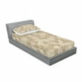 thumbnail image 3 of Ambesonne Floral Fitted Sheet & Pillow Sham Set, Daisies Romantic Ornate, Full, Tan Pink Cream, 3 of 3