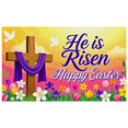 thumbnail image 2 of Colorful Easter Themed Banner with Cross Dove and Floral Elements Backdrop Background for Easter Party Church Celebrations Decors Photography Props Happy Easter Decorations, 2 of 4