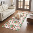 thumbnail image 4 of Hallway Runner Rug 2x6ft Watermelon Washable Runner Rug Non Slip Soft Non-Shedding Low-Profile Watercolor Summer Fruits Green Palm Leaves Long Bathroom Floor Carpet Rugs for Kitchen Entryway Bedside, 4 of 8