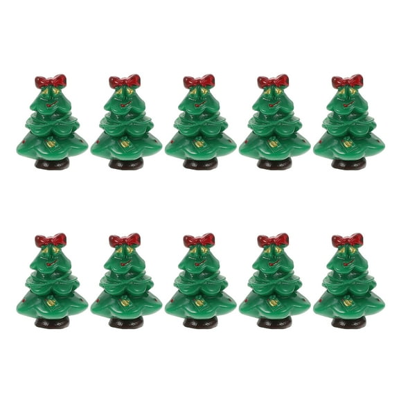 DiMaddie Christmas Mini Resin Crafts Ornaments Xmas Tree Figurines (10pcs)
