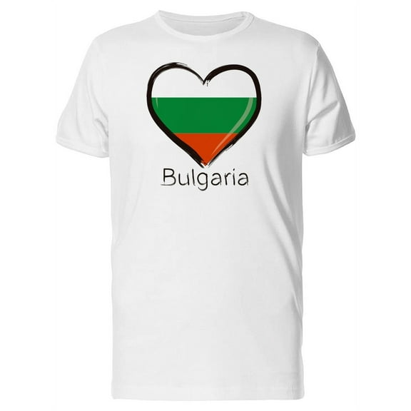 Bulgaria Flag Heart Tee Men's -Image by Shutterstock