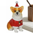 thumbnail image 5 of Christmas Dog Figurine Wearing Santa Hat – 5.9" Holiday Decoration Statue,Realistic Detailed Christmas Figurines Playset,Resin Chrismas Dog Toys,Christmas Decor(Style A), 5 of 9