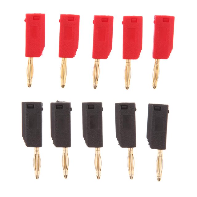 lionlar 10 Pcs 2mm Male Retractable Tube Stackable Banana Plug Jack Adapter Wire Solder