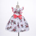 thumbnail image 2 of Cosplay Life Elegant Flower Dress for Girls Young Adults Fashion Bow Flower Waistline Kids Party Festival Ages 2-6 Years Old (WHITE, 2YRS), 2 of 6