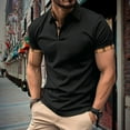thumbnail image 2 of Men's Casual Polo Shirts Classic Button Basic Short Sleeve Fashion Golf Collared Shirt Black XL, 2 of 9