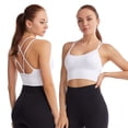 thumbnail image 4 of Ropa interior deportiva con espalda diagonal para mujer Correa acolchada Ropa interior de yoga de soporte medio adecuada para yoga fitness - adecuada para la circunferencia inferior del pecho 81-86cm Zhivalor BST3058706-2, 4 of 5