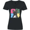 thumbnail image 3 of Inktastic Blue French Bull Dog Women's V-Neck T-Shirt, 3 of 5