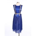 thumbnail image 3 of TiaoBug Women's Praise Dance Dress Lace-up Sides Split Sleeveless Liturgical Worship Tunic Dance Garments Blue M, 3 of 7