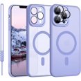 thumbnail image 1 of AIR-iPhone 12 Pro Max Case Magnetic, Phone Case iPhone 12 Pro Max Magnetic Slim Thin Translucent Matte Back Shockproof Anti-Yellow Protective Cover Case for iPhone 12 Pro Max Light Purple, 1 of 4