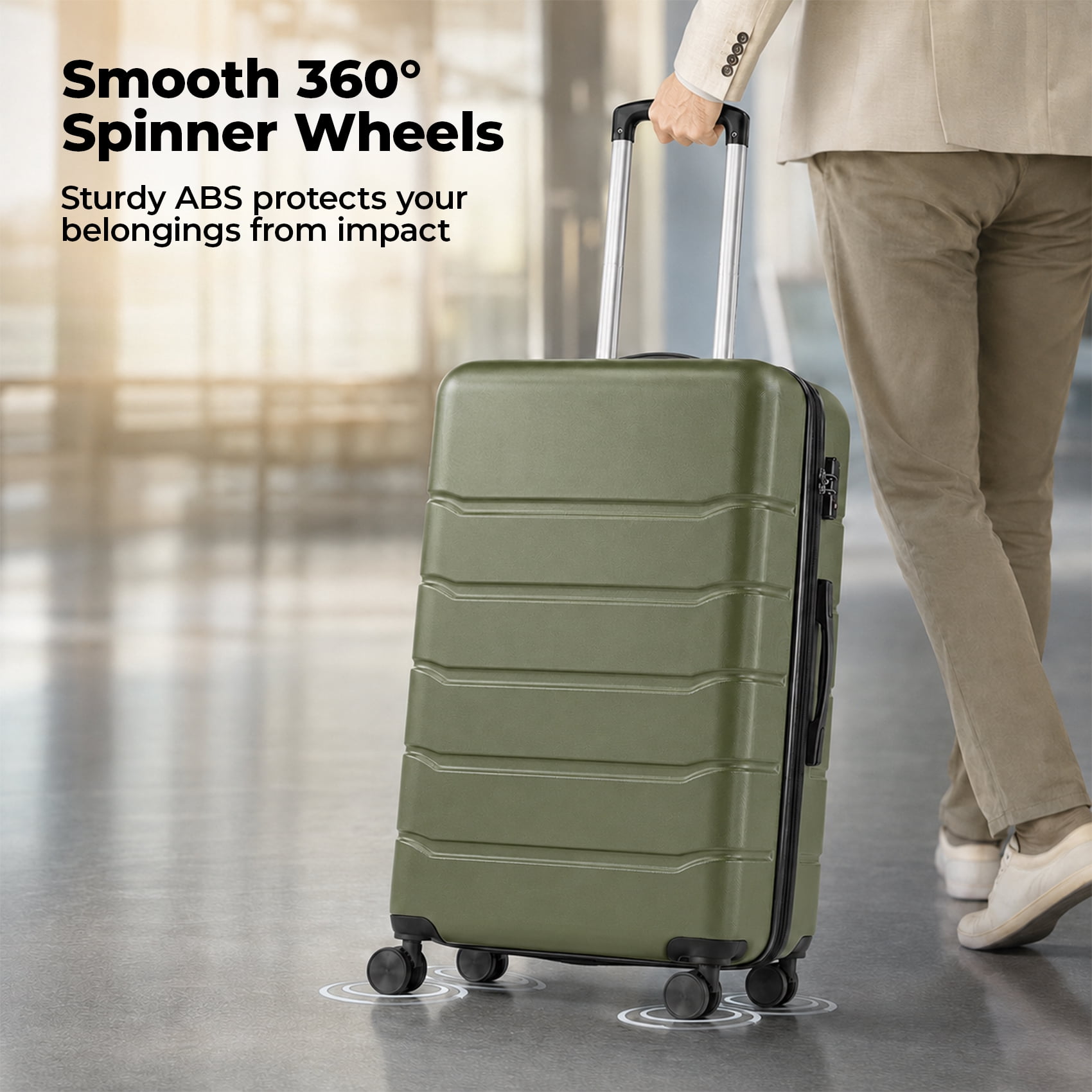 Alvantor 20/24/28 Inch Luggage, Set Suitcase Spinner Hardshell Lightweight TSA Lock, Durable ABS Lightweight Suitcase for Travel