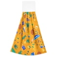 thumbnail image 7 of Dailycode Kitchen Wash Cloths with Hanging Loops Absorbent Absorbent Quick Drying Hand Towels, 2 Pack, Leaf Umbrellas Beer Ball, 7 of 7