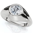 thumbnail image 6 of Pompeii Mens Solitaire Round Diamond Ring 1Ct Anniversary Pinky Ring 14k Gold Lab Grown, 6 of 6