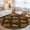 Charcoal, Pumpkin, Gingham Green, Mustard, variant on Round Rugs 3Ft, Thanksgiving Round Area Rug Washable Indoor Throw Carpet, Fall Pumpinks Sunflower Leaves Vintage Small Non Slip Circle Rug for Bedroom Living Room Home Decor Aesthetic