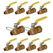 Midline Valve VHC256B-10 Premium Brass Full Port Hose Ball Valve with Chain and Cap, 3/4 in. Sweat x 3/4 in. Hose (10 Pack)