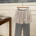 thumbnail image 3 of Huhudde Women Aesthetic Flower Lace Layering Short Apron Skirt Hip Covering Overskirt Tie Up Bandage A Line Hip Scarf Half Skirt, 3 of 21