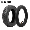 thumbnail image 2 of 10x2.5 Inch Tire Inner Tube Set 2.50 Pneumatic Tyre Inner Tube 45° Valve for 10inch Electric Scooter,1 *Tire+1* Inner Tube,Black, 2 of 8