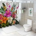 thumbnail image 7 of Orinice Bathroom Shower Curtain Beach Tropical Bouquet Leaf Hawaii Hibiscus Bird Exotic Paradise  Waterproof Bath Curtain Set with Hooks 69x72, 7 of 7