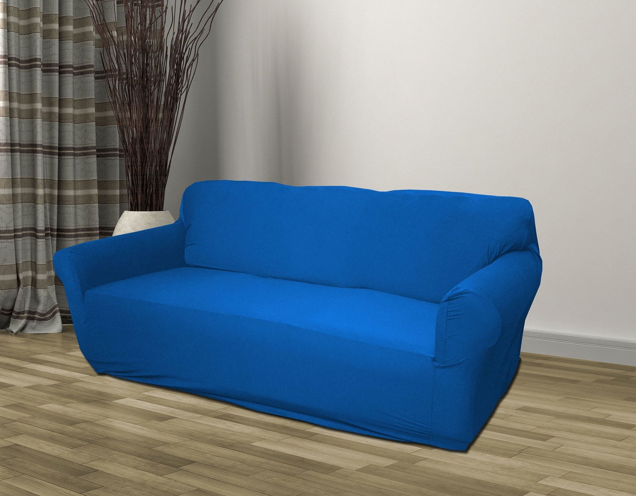 JERSEY "STRETCH LOVESEAT SLIP COVER--COBALT--COMES IN 10 SOLID COLORS & 3 PRINTS 