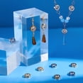 thumbnail image 2 of 12Pcs 2 Colors Stainless Steel Clear Cubic Zirconia Connector Charms Flat Round with Roman Numerals Link Pendants Metal Links Charms for Jewelry Making 17x11mm Colorful, 2 of 7