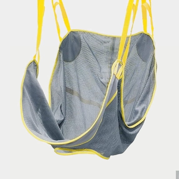 Full Body Patient Lift Sling with Commode Opening - Mesh, Washable, Handles, Medium, for Elderly & Disabled Transfer