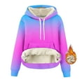 thumbnail image 6 of Yteetum Women's Oversized Hoodies Sweatshirts Drawstring Winter Warm Fleece Lined Pullover Hooded Sweatshirts Top Womens Casual Gradient Print Loose Long Sleeve Thick Thermal Fleece Hooded Sweatshirt, 6 of 7