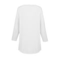 thumbnail image 4 of MIXUE Womens Summer Tops Summer Solid Color Stank Button Up 3/4 Sleeve Pullover Tee Shirts Activewear,White,XL, 4 of 5