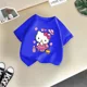 thumbnail image 3 of Bonita camiseta de verano de la marca de dibujos animados de Sanrio Hello Kitty Cate para niñas, camiseta de moda informal de calle, camiseta de cuello redondo para niñas, 3 of 5