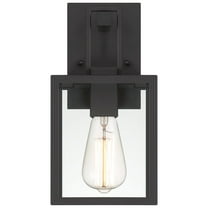 Designers Fountain Preston 11.75 inch 1-Light Matte Black Modern Outdoor Wall Lantern with Clear Glass Shade, D297M-6EW-MB