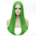 thumbnail image 1 of RightOn 25" Green Wig Long Straight Wig Light Green Wigs Middle Part Natural Heat Resistant Synthetic Fiber Party Cosplay Costume Full Wigs for Women Girls with Wig Cap, 1 of 6