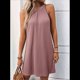 thumbnail image 5 of Vestido de Verano , Suelto, Sin Mangas, con Cuello Redondo y Cuello Halter, Color Sólido, Polvo Oscuro, Talla XL, 5 of 9