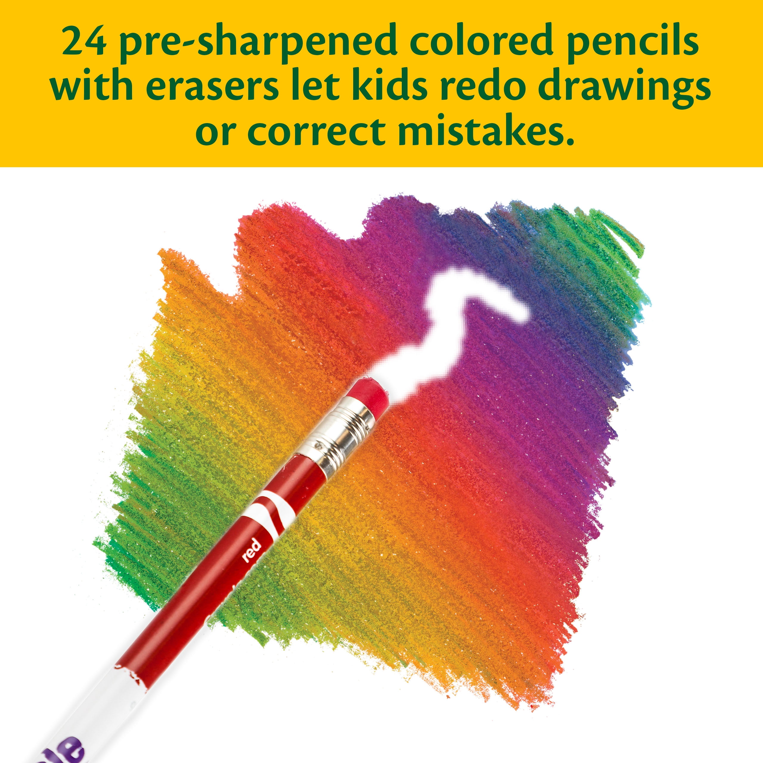 Crayola Erasable Colored Pencils, 24 Ct, School Supplies for Teens, Art  Tools, Adult Coloring 