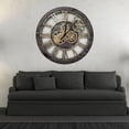 thumbnail image 5 of THE GEARS CLOCK Wall Clock with Real Moving Gears AM-LI_ 24 in Round Carbon-Grey, 5 of 9