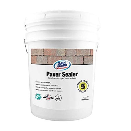 Rain Guard Water Sealers SP-5005 Paver Sealer Ready to Use - Water Repellent for Vertical or Horizontal Pavers - Covers up to 625 Sq. Ft., 5 Gallons, Invisible Clear