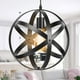 thumbnail image 1 of Lámpara colgante de metal industrial, jaula esférica, lámpara colgante negra, lámpara de araña de globo de granja, lámpara de techo colgante vintage para cocina, isla, comedor, casa de campo, entrada Namotu WMZL-1717, 1 of 7
