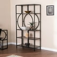thumbnail image 3 of Southern Enterprises 68.25" Black and Brown Contemporary 5-Tier Bookcase, 3 of 3