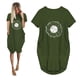 thumbnail image 5 of Puntoco Vestido De Manga Corta Con Cuello En V, Vestido Informal Suelto Con Estampado De Girasoles Para Mujer Verde Militar Xxxxxl, 5 of 5