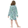 thumbnail image 4 of FORMRS Niños Bathrobe Unisex Hooded Robe Soft Plush Pajamas Sleepwear, Size 2-3T, Beautiful Leaves Pattern, 4 of 7