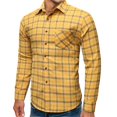 thumbnail image 1 of Camisas informales de manga larga a cuadros para hombre Camisas ajustadas de oficina con botones, 1 of 3