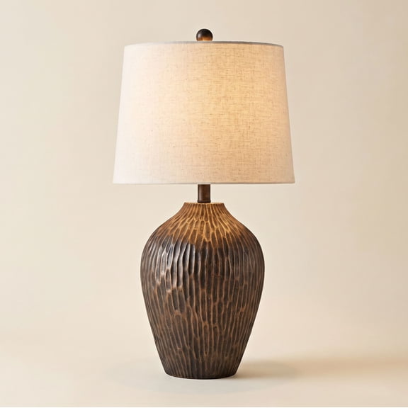 Possini Euro Design Possini Euro Novo 25 1/4" High Hammered Metallic Brown Table Lamp