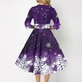 thumbnail image 4 of Wangmeiwg Christmas Dresses for Women Christmas Snowflake Print Long Casual Dress for Women with Round Neck and Half Sleeve Elegant Design 5XL Purple, 4 of 7