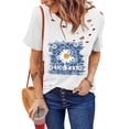 thumbnail image 4 of ABPHQTO Camiseta negra con gráfico de hombros descubiertos con estampado de conejito de Pascua feliz para mujer, 4 of 5
